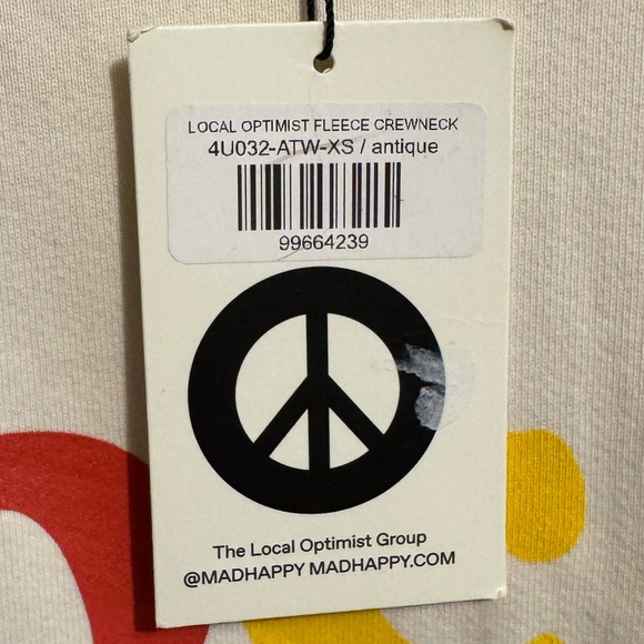RARE Madhappy Local Optimist Graphic Pullover Crewneck Sweatshirt Unisex Size XS - Picture 7 of 7